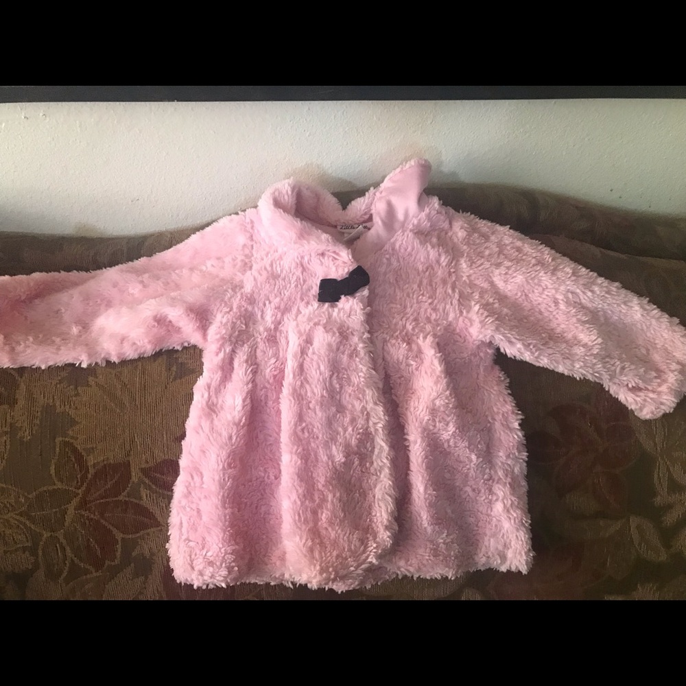Little Lass 3Toddler dress Coat pink black bow
